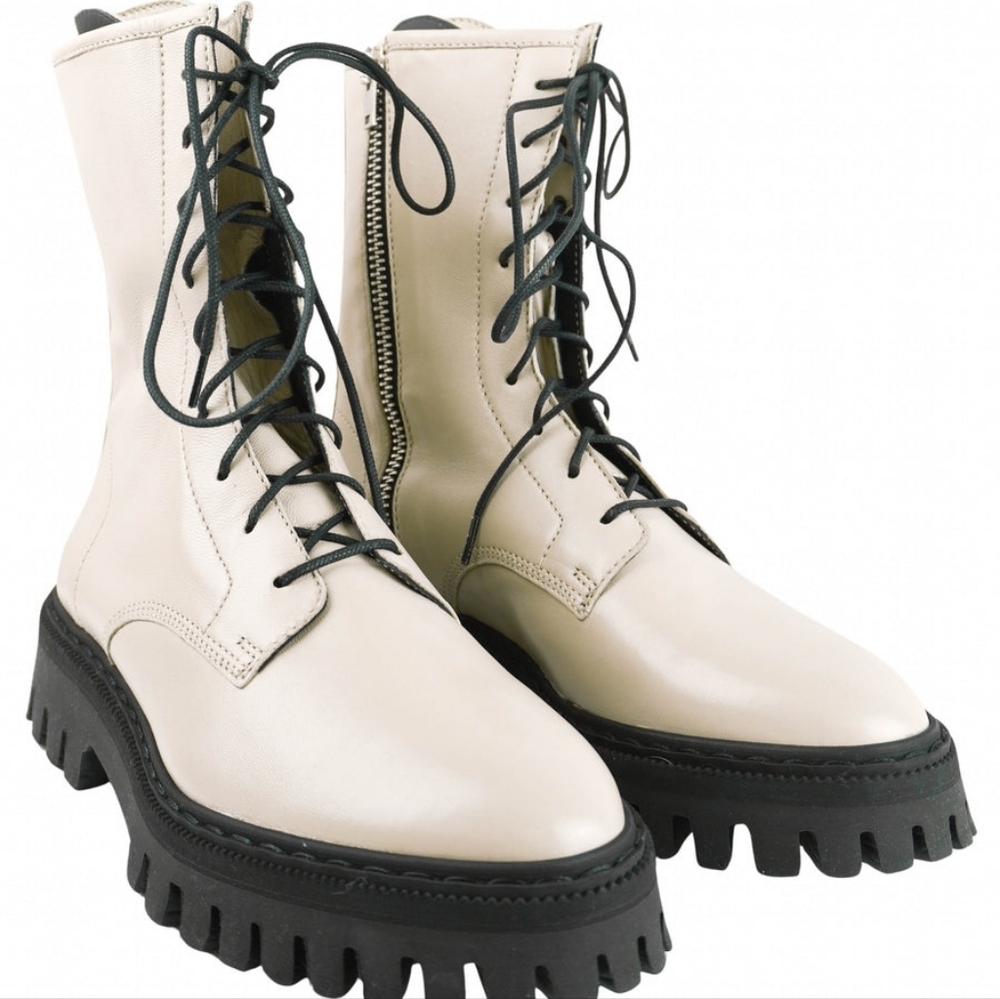 nib IRO Paris Sz 39 $635 Stylish Kosmic Rangers Cream Combat Boots